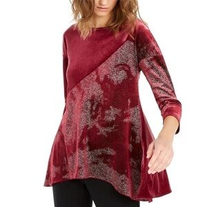 ALFANI Speckle 3/4 Sleeve Evening Top